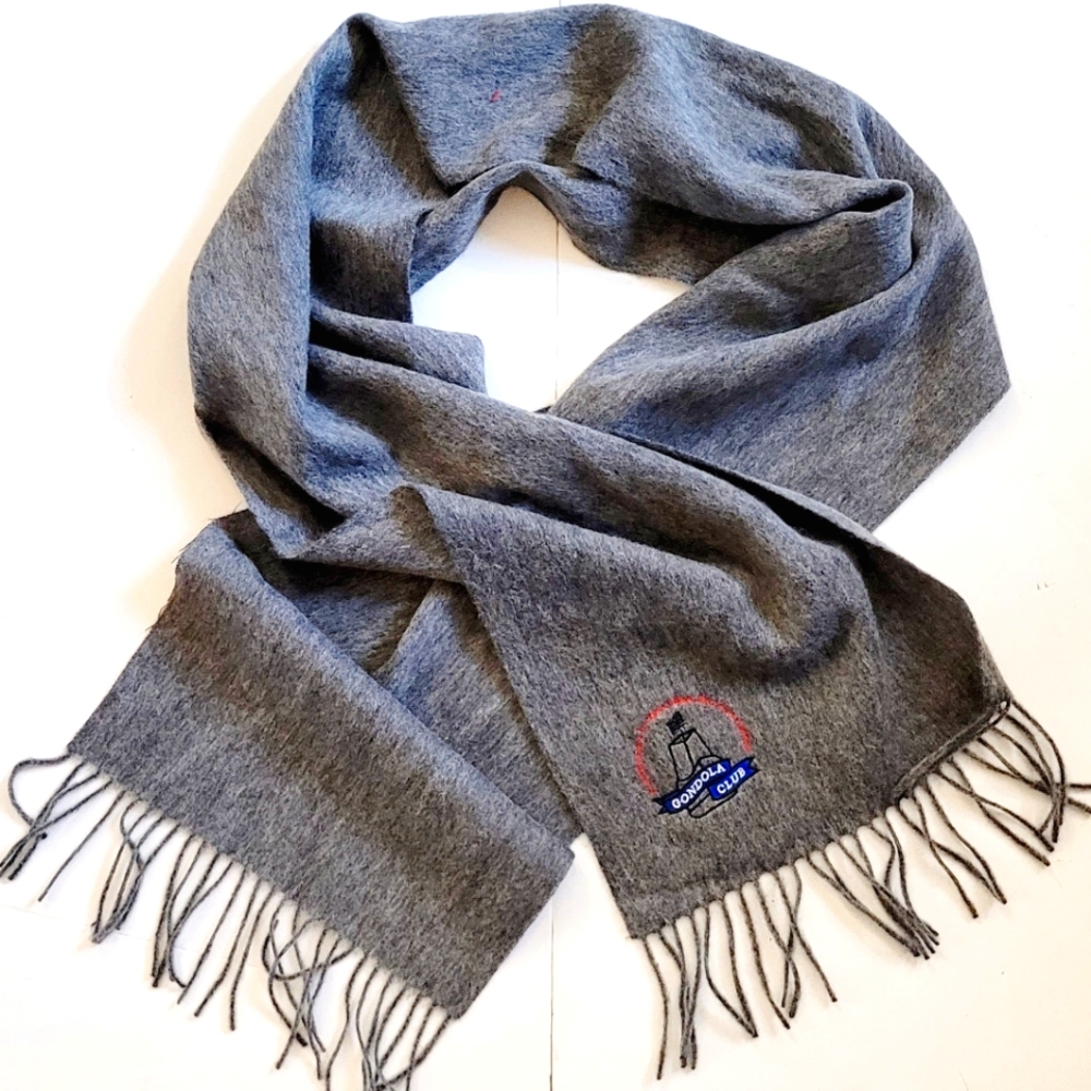 Grey Cashmere Gondola Club scarf